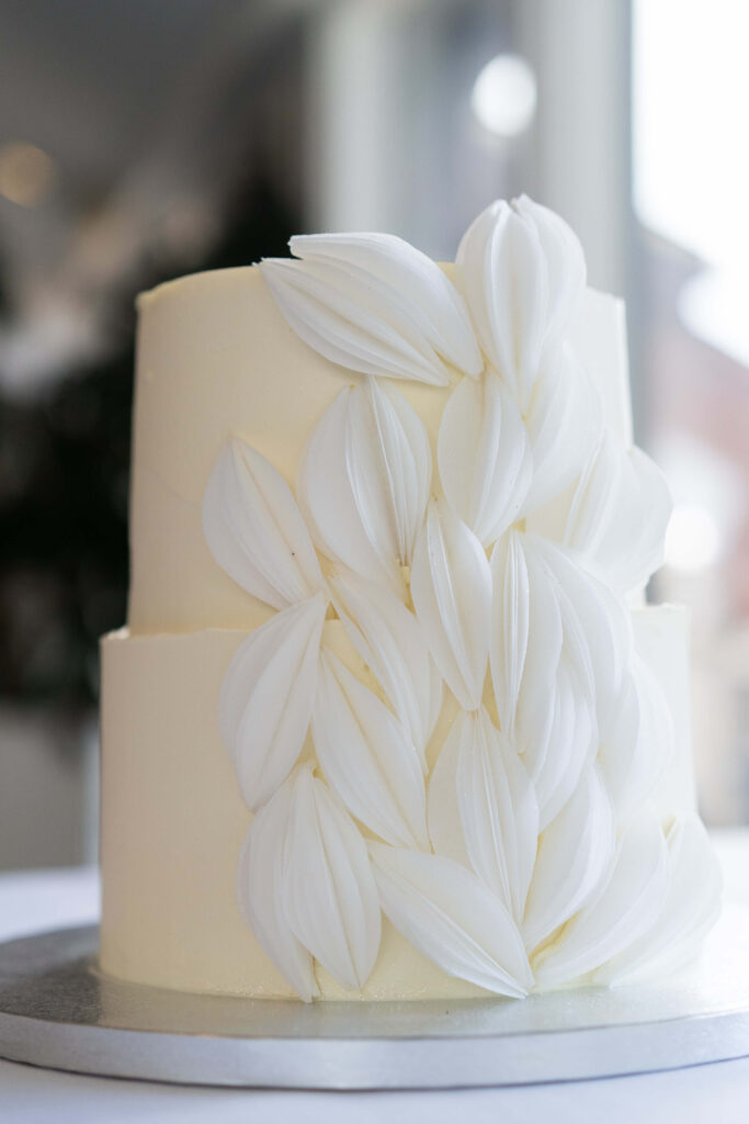 A white wedding cake