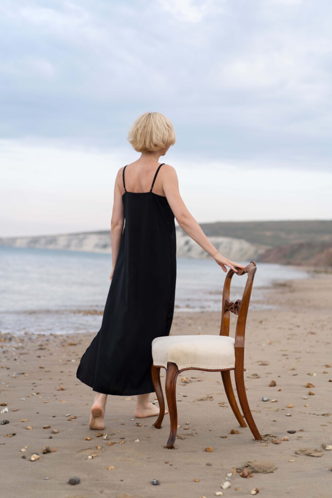 a summer beach portrait of a woman on the beach on the Isle of Wight