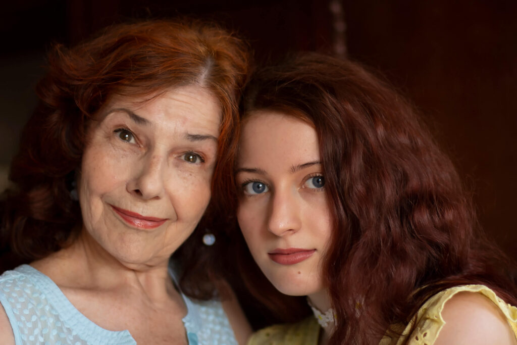 Grandmother and granddaughter generational portrait