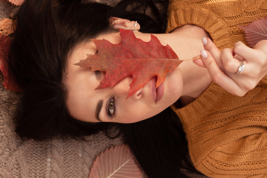 am Autumnal portrait of a woman by isle of wight photographer